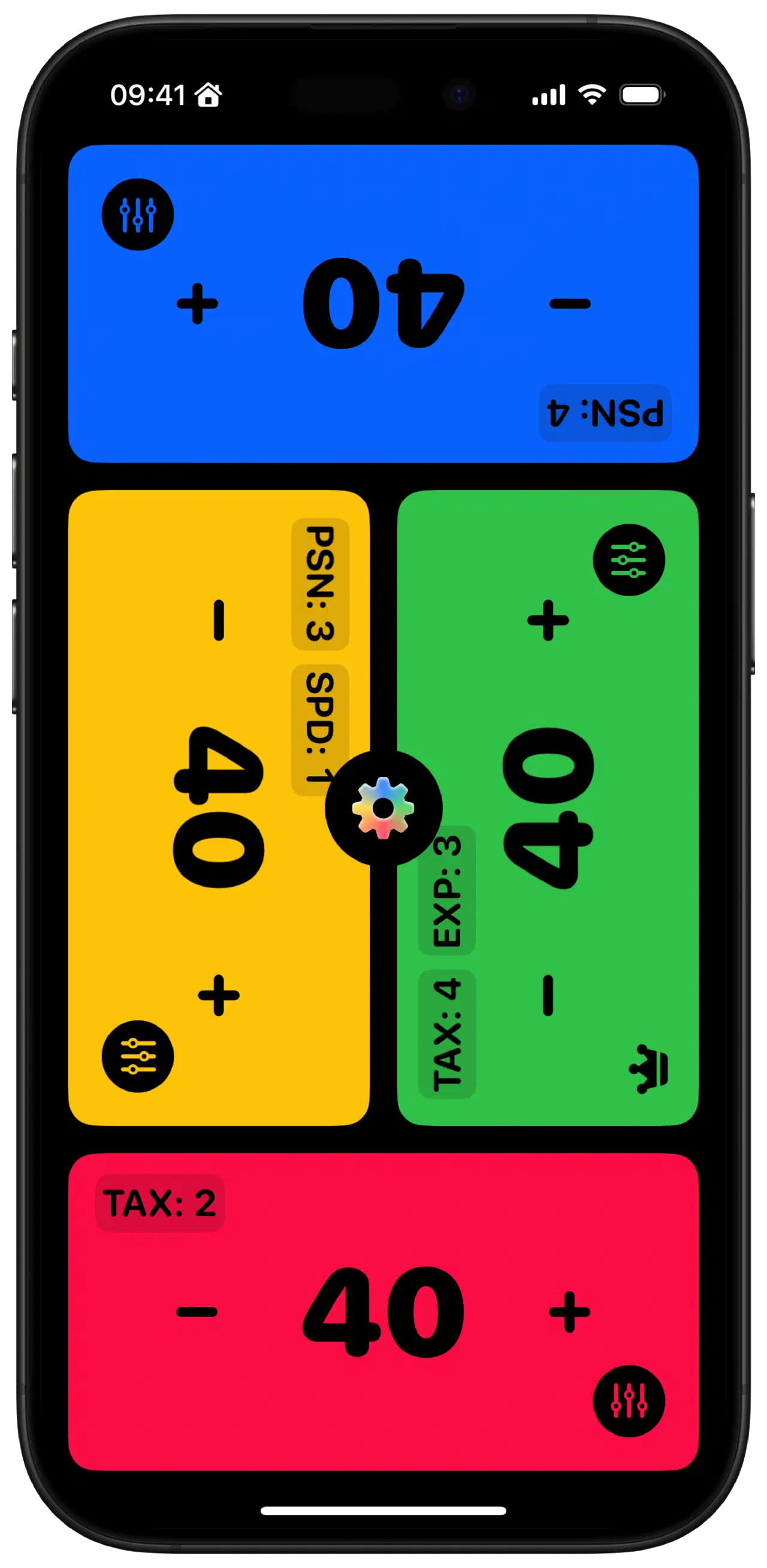 A screenshot showing secondary counters visible from the main life total screen in One Is Not None